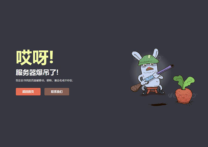 卡通動畫網站錯誤404錯誤頁面網頁源碼模板