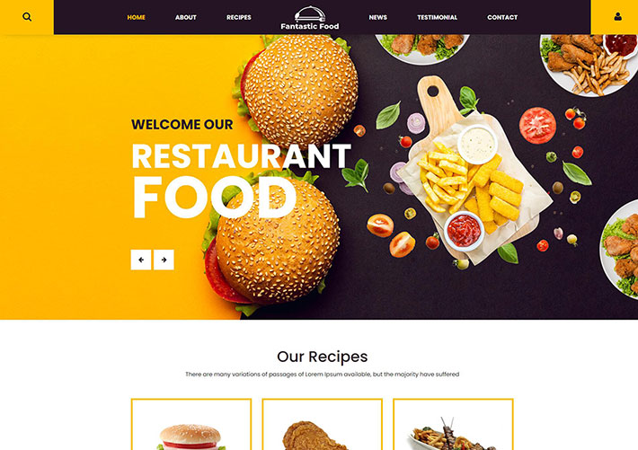 HTML5西式快餐美食網站網頁源碼模板