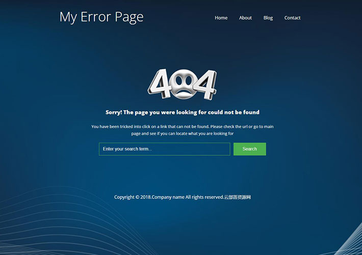 自適應帶導航搜索網頁404模板源碼