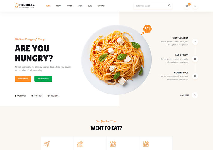 HTML5快餐美食網站模板自適應網頁源碼