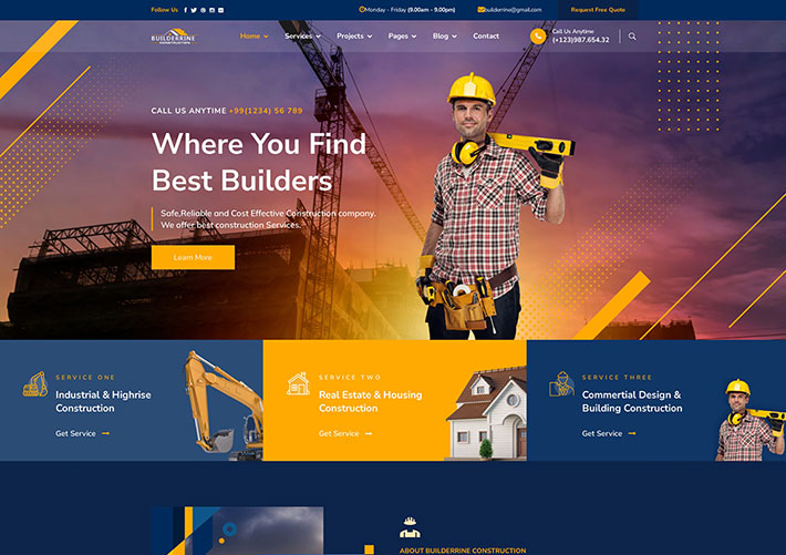bootstrap5建筑工程施工企業網站html網頁模板