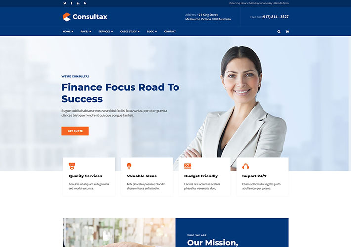 Bootstrap網站模板商業財務咨詢網站網頁HTML5模板