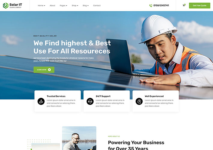 響應式HTML5風能新能源公司網站網頁HTML模板