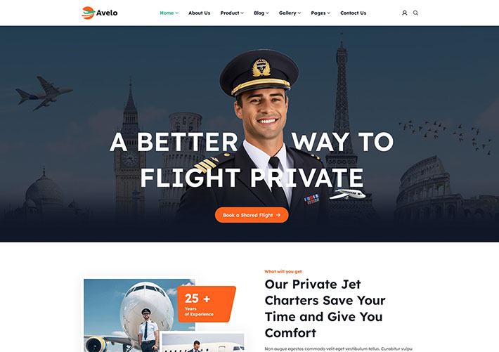 響應式HTML5航空公司企業官網宣傳網站網頁源碼模板
