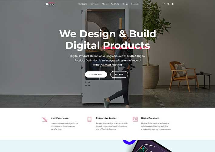 響應式多款單頁滾動創業展示網站html5網頁模板