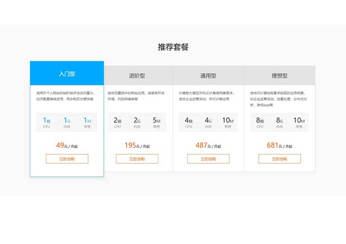 列表懸停邊框高亮推薦產品列表套餐ui布局網頁代碼