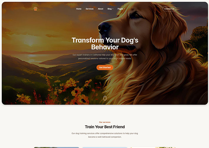 響應式HTML5寵物犬類護理服務機構網站網頁HTML模板