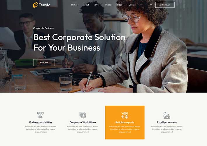 HTML5企業解決方案服務公司網站網頁源碼模板