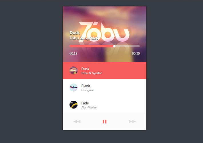 html5手機音樂播放器mp3音樂播放器網頁代碼素材