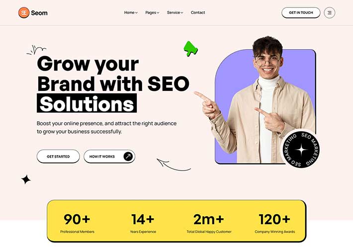 響應式SEO網絡營銷公司網站Bootstrap網頁HTML模板